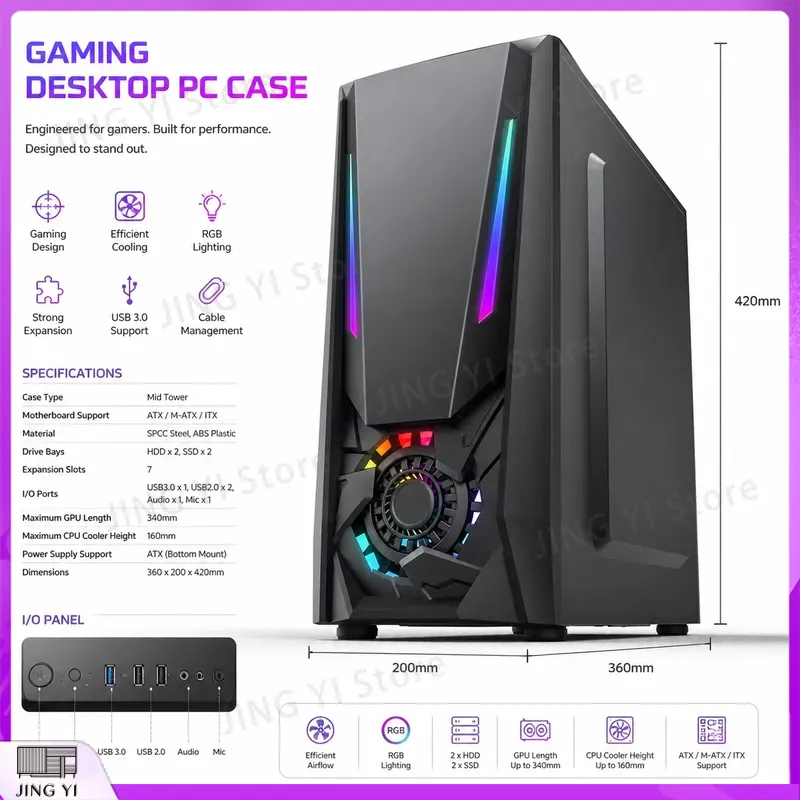 Gabinete ATX para PC Gamer com - Gaming Hardware And Accessories avaliação e preço