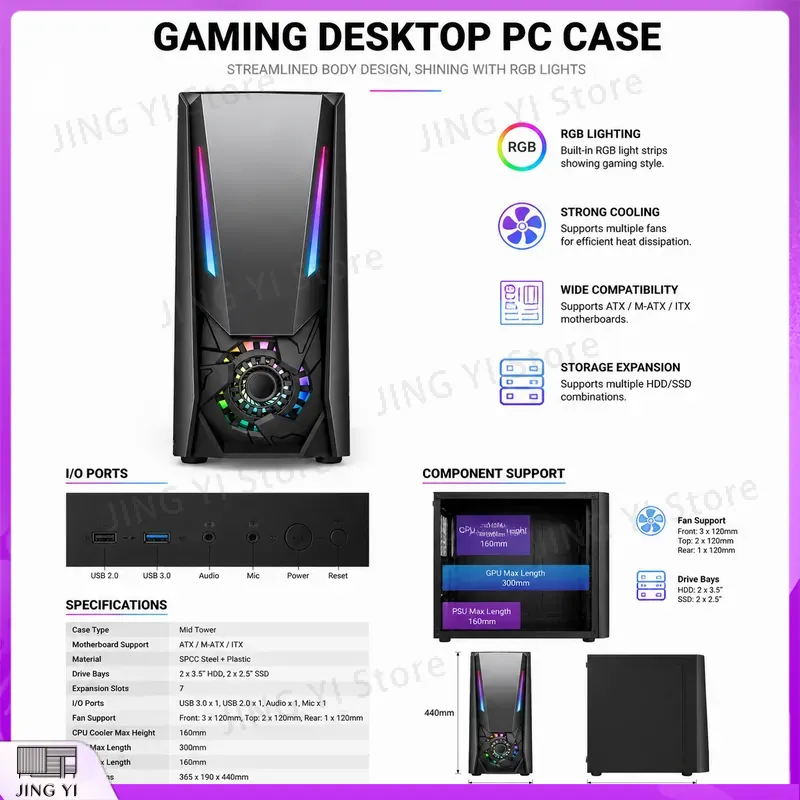 Gabinete ATX para PC Gamer com - Gaming Hardware And Accessories avaliação e preço