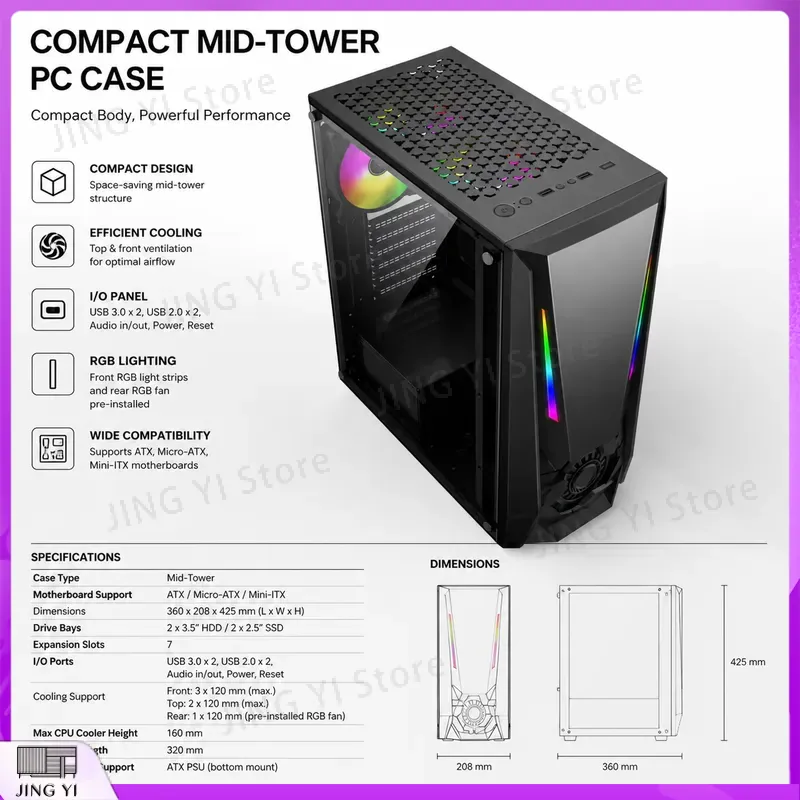Gabinete ATX para PC Gamer com - Gaming Hardware And Accessories avaliação e preço