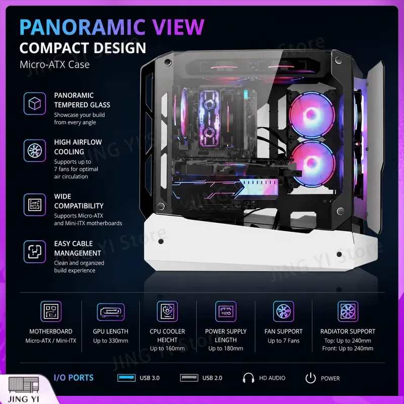 Gabinete Gamer mATX para PC De - Gaming Hardware And Accessories avaliação e preço