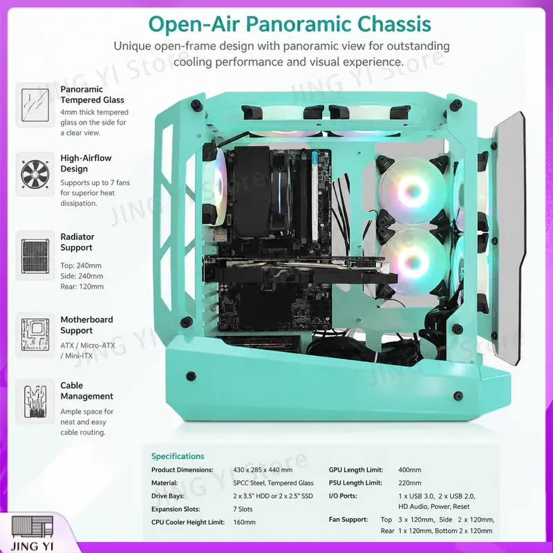 Gabinete Gamer mATX para PC De - Gaming Hardware And Accessories avaliação e preço